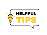 Callout bubble with yellow lightbulb with message that says Helpful Tips